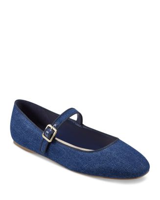 Marc Fisher LTD. Women's Lailah Denim Mary Jane Flats Shoes - Bloomingdale's