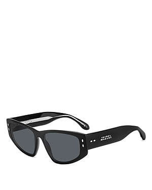 Shop Isabel Marant Cat Eye Sunglasses, 57mm In Black/gray Solid