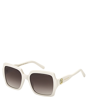 Shop Marc Jacobs Square Sunglasses, 55mm In Ivory/brown Gradient