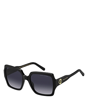 Shop Marc Jacobs Square Sunglasses, 55mm In Black/gray Gradient