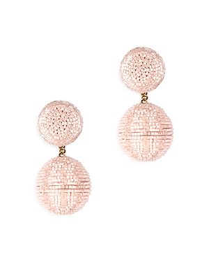 Shop Deepa By Deepa Gurnani Nica Beaded Drop Earrings In Baby Pink