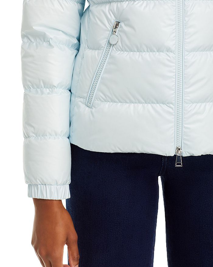 Shop Moncler Gles Hooded Down Puffer Jacket In Pastel Blue