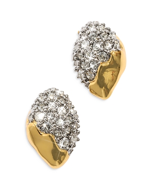 Alexis Bittar Solanales Crystal Tiny Pebble Stud Earrings In Gold