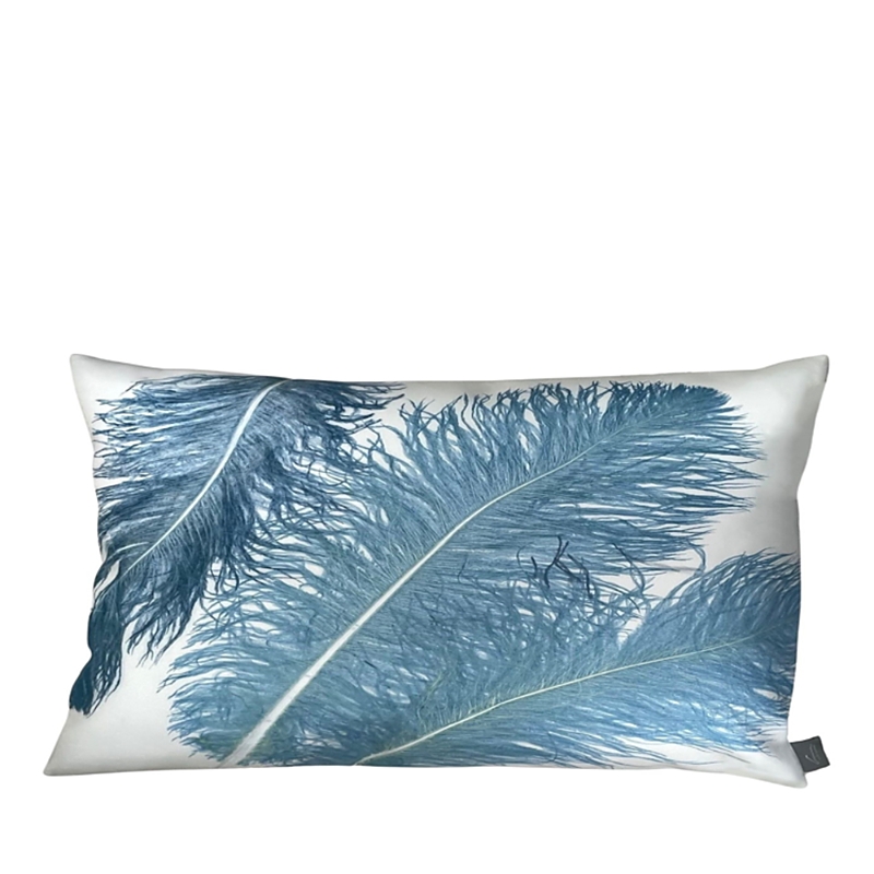 Aviva Stanoff Plume Twilight Ivoire Eco Suede Collection Pillow, 12 x 20