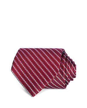 Shop The Men's Store At Bloomingdale's Woven Geo Classic Tie 100% Exclusive In Burgundy