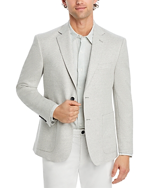 Shop The Men's Store At Bloomingdale's Cotton & Linen Blend Jersey Soft-construction Regular Fit Sport Co In Light Grey
