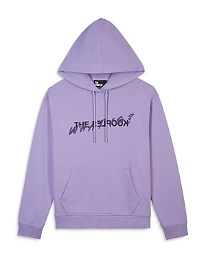 Shop The Kooples Cotton Logo Graphic Hooded Sweatshirt In Purple