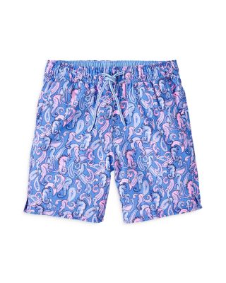 Peter Millar - Boys' Seahorse Paisley Swim Trunks - Big Kid