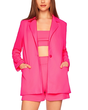 Shop Susana Monaco Oversized Blazer In Shocking Pink