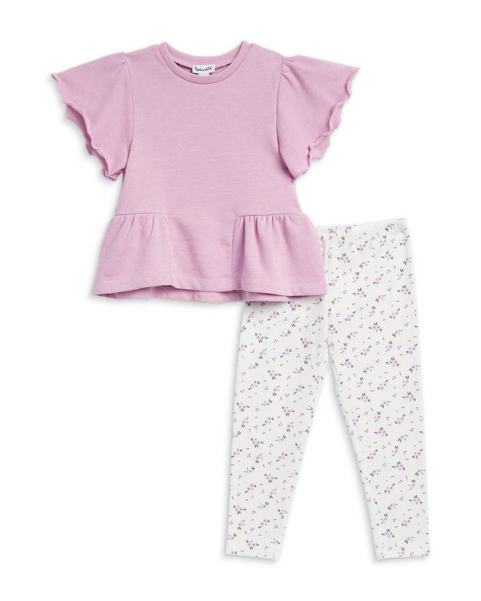 Children's Floral Bell Sleeve Top and Pants Set main image 1