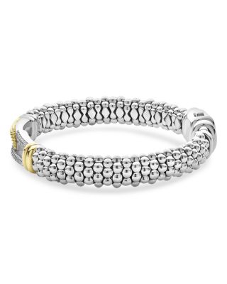 18K Yellow Gold & Sterling Silver Caviar Lux Diamond Loop Caviar Clip Bracelet - Exclusive