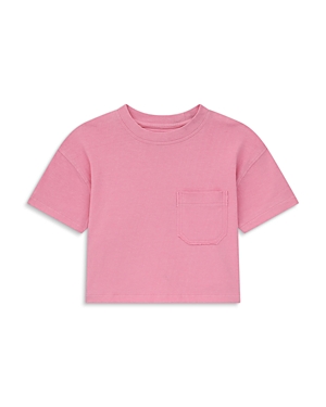 Dl1961 Girls' Short Sleeve Pocket Tee - Big Kid In Flamingo