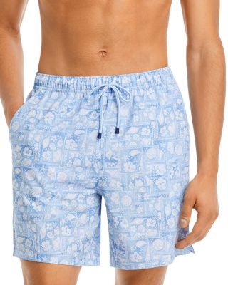 Peter Millar Crown Printed Drawstring 7 Swim Trunks