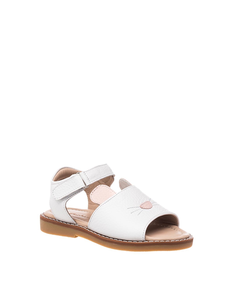 Elephantito Girls' Bunny Sandal - Toddler, Little Kid In White