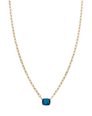 Bloomingdale's Fine Collection - London Blue Topaz Solitaire Pendant Necklace in 14K Yellow Gold, 18"