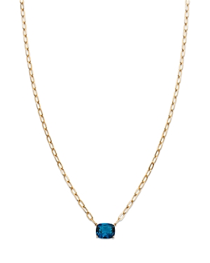 Bloomingdale's London Blue Topaz Solitaire Pendant Necklace in 14K Yellow Gold, 18