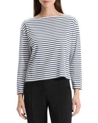 Theory Striped Boatneck Tee | Bloomingdale's