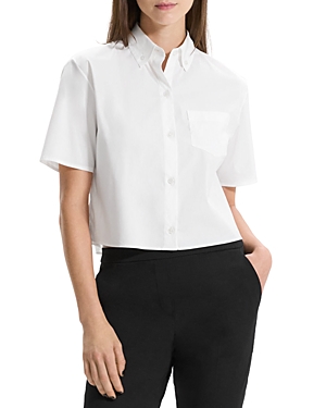 Shop Theory Boxy Short Sleeve Shirt In White
