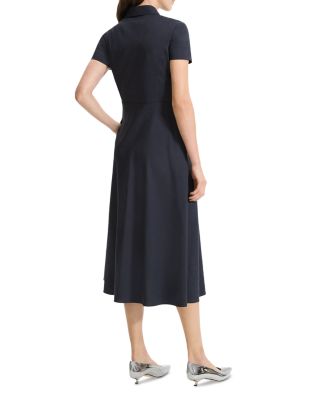 Linen Blend Short Sleeve Midi Dress
