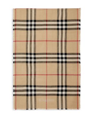 Reversible Check Wool Silk Scarf