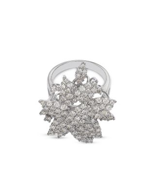 Diamond Flower Ring in 14K White Gold, 3.20 ct. t.w 
