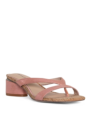 DONALD PLINER WOMEN'S SLIP ON STRAPPY THONG HIGH HEEL SANDALS
