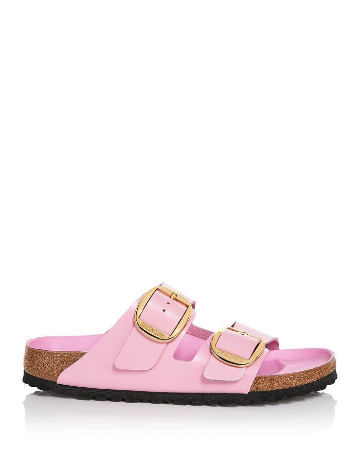Shop Birkenstock Women's Arizona Big Buckle Slide Sandals In High Shine Fondant Pink