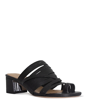 Shop Donald Pliner Women's Strappy Slip On High Heel Sandals In Black
