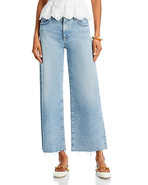 Saige High Rise Wide Leg Cropped Jeans in Eclipsed