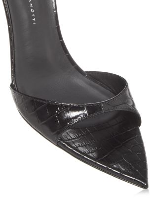 Women's Intriigo Croc Embossed High Heel Slide Sandals  