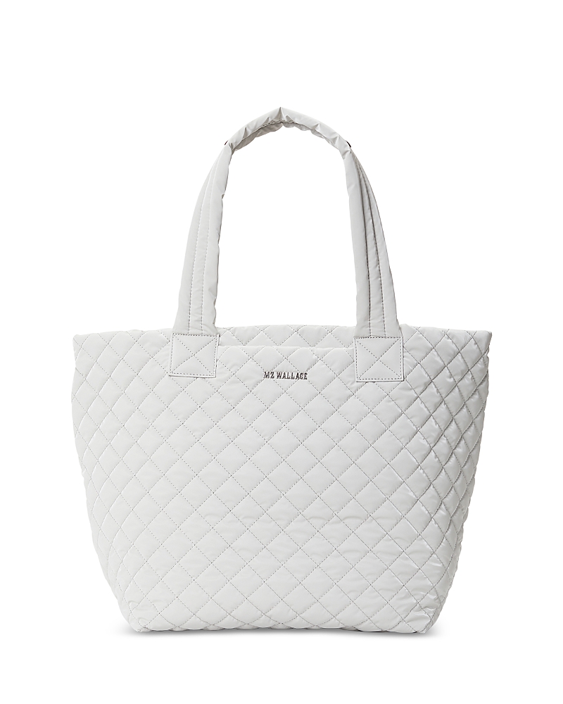 Mz Wallace Medium Metro Tote Deluxe In Pebble Liquid/silver