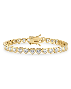 Nora Cubic Zirconia Heart Tennis Bracelet in 18K Gold Filled