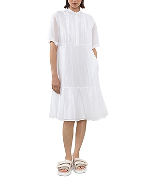 Peserico Cotton Short Sleeve Tiered Dress