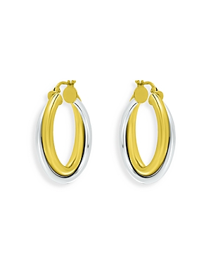 Shop Aqua Double Row Wrap Hoop Earrings In 18k Gold Plated Sterling Silver- 100% Exclusive In Gold/silver