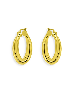 Aqua Double Row Wrap Hoop Earrings in 18K Gold Plated Sterling Silver- 100% Exclusive