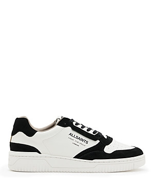 Shop Allsaints Men's Regan Lace Up Low Top Sneakers In White/black