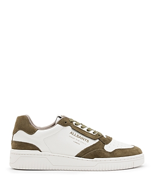 Shop Allsaints Men's Regan Lace Up Low Top Sneakers In White/khaki