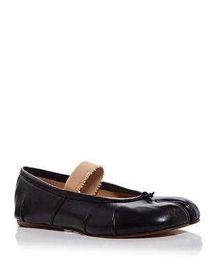 Maison Margiela Lamb Leather Ballerinas With Delicate Instep Strap In Black