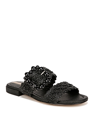 Shop Sam Edelman Women's Elisa Slip On Embellished Slide Sandals In Black