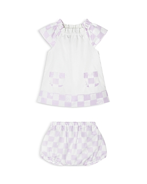 Shop Versace Unisex Baby Medusa Dress & Bloomers Set - Baby In White+lilac