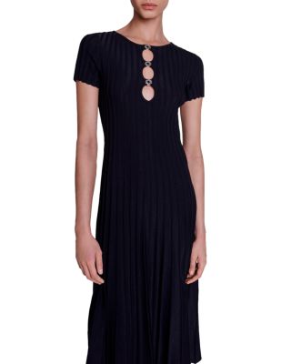 maje rib knit midi dress Roxou Maje sequin