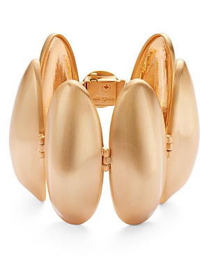 Fiore Elongated Oval Statement Bracelet in Gold Tone