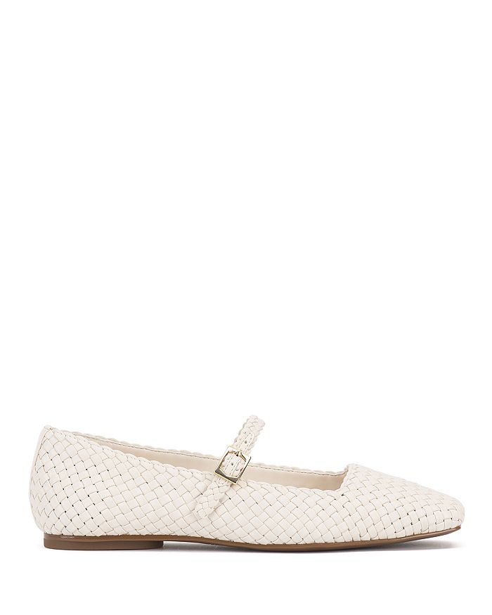 Shop Vince Camuto Women's Vinley Basketweave Mary Jane Flats In White