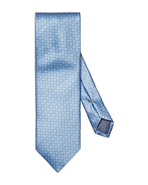 Shop Eton Geometric Silk Classic Tie In Light Pastel Blue