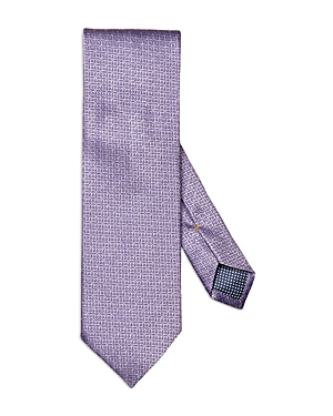 Shop Eton Geometric Silk Classic Tie In Medium Purple