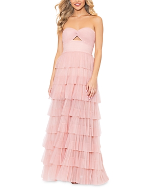 Aqua Cut Out Ruffle Tiered Gown - 100% Exclusive In Blush