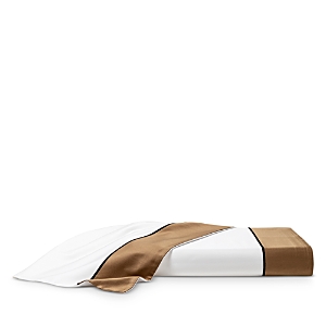 Frette Linear Duvet Cover, Queen In Milk/teak