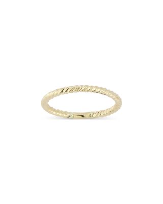 14K Yellow Gold Twist Narrow Band