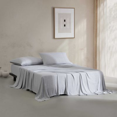 Modern M&amp;eacute;lange Jersey 4 Piece Sheet Set, Queen