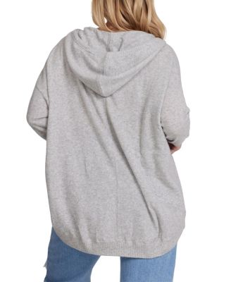  Plus Size V-neck Cashmere Zip Hoodie
